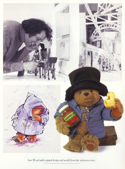Ivor Wood animating Paddington Bear Image taken from book Life and Times of Paddington Bear, 1988